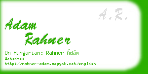 adam rahner business card